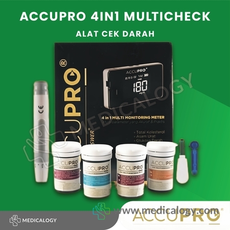 harga AccuPro 4 in 1 Alat Cek Gula Darah, Kolesterol, Asam Urat, Hemoglobin