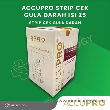 harga AccuPRO Strip Cek Gula Darah / Accu PRO Blood Glucose 25 Strip