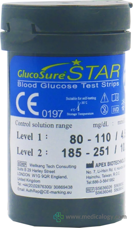 jual Apex Bio Glucosure STAR Strip Alat Cek Gula Darah Strip 25T