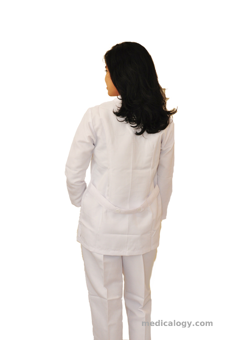 jual Baju perawat putih tangan panjang + celana