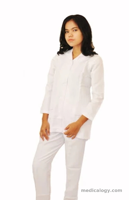 beli Baju perawat putih tangan panjang + celana