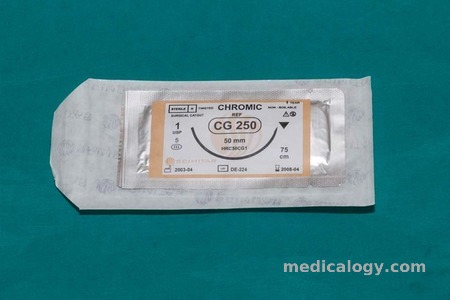 beli Benang Operasi Chromic 0 Taper Fine 75 cm 1/2 Circle 40 mm