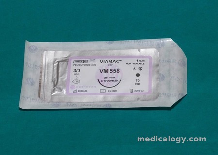 jual Benang Operasi Viamac 0 Reverse Cutting 90 cm 1/2 Circle 40 mm