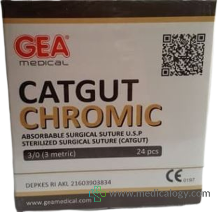 harga Catgut Chromic 3 with Needle GEA