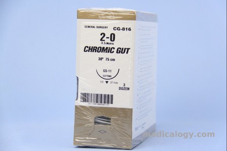 harga Chromic Gut 2-0 Reverse Cutting 75 cm 1/2 Circle 37 mm (Umum/Fascia/Kulit)