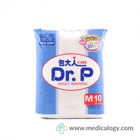 harga Dr.P Adult Diapers Basic M10 (Blue)
