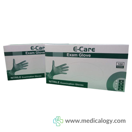 harga E-CARE Sarung Tangan NITRILE POWDER FREE size M per box isi 100