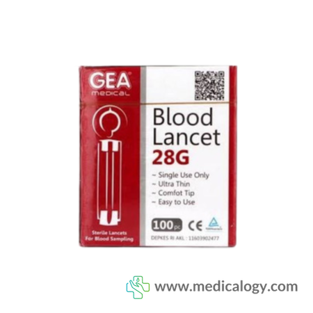 jual GEA 28G Lancet isi 100 pcs Alat Cek Darah