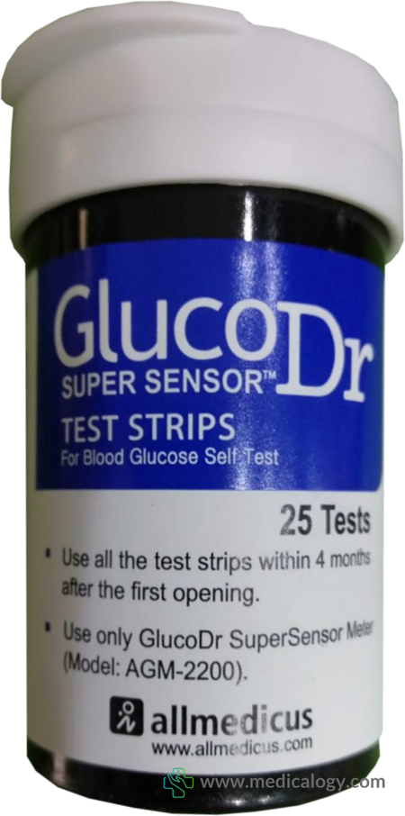 jual Gluco Dr Super Sensor Strip Alat Cek Gula Darah 25T