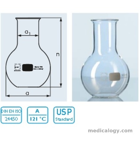 harga Labu Didih Alas Datar Wide Neck 100 ml Duran 2173124