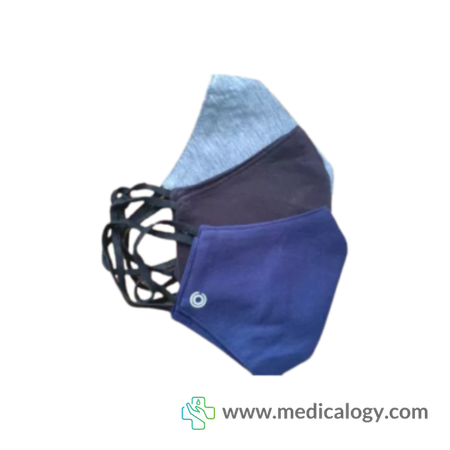beli Masker Kain 3 Ply Earloop Standar SNI ecer warna Hitam, Abu dan Navy