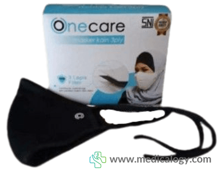 harga Masker Kain 3 Ply Headloop Hijab Standar SNI warna hitam per pack isi 3 pcs