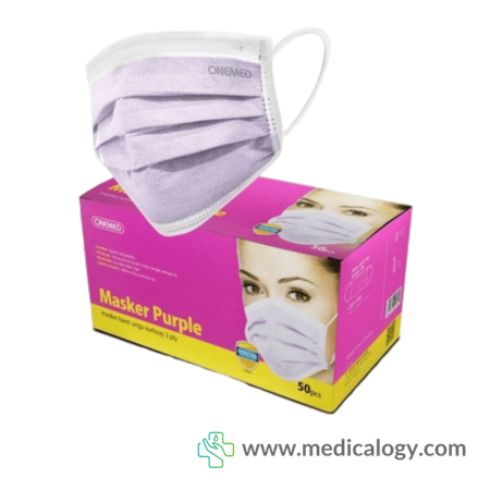 harga Masker Medis Earloop Onemed Ungu isi 50 Pcs