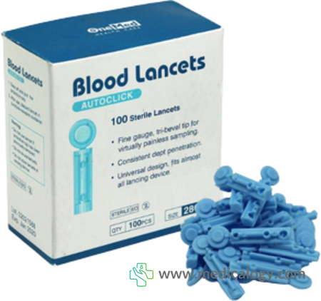 jual Onemed 26G Lancet isi 100 pcs Alat Cek Darah