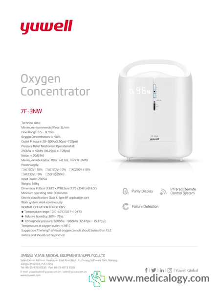 harga Oxygen Concentrator  Yuwell 7F-3NW (Mesin Penghasil Oksigen)