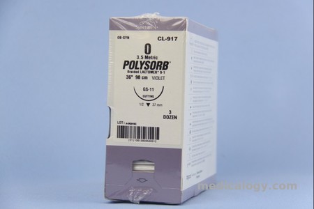 harga Polysorb 0 Violet 90 cm Reverse Cutting 1/2 Circle 37 mm (Kulit/Subkutan)