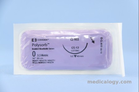 harga Polysorb 0 Violet 90 cm Reverse Cutting 1/2 Circle 40 mm (Subkutan/Fascia/Otot)