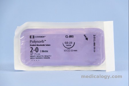 harga Polysorb 2 - 0 Violet 75 cm Taper Point 1/2 Circle 22 mm (GI/Subkutan)