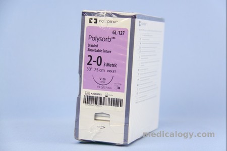harga Polysorb 2 - 0 Violet 75 cm Taper Point 1/2 Circle 37 mm (Subkutan)