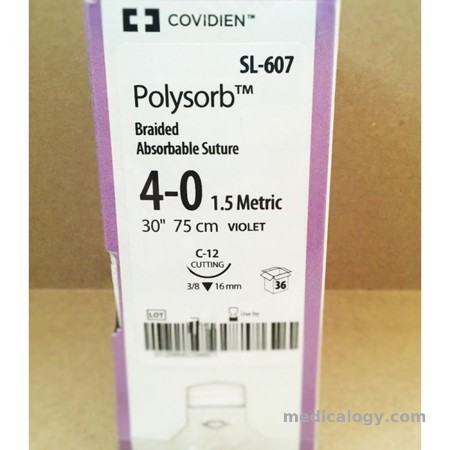 harga Polysorb 4-0 Violet 75 cm Reverse Cutting 3/8 Circle 16 mm (Kulit)
