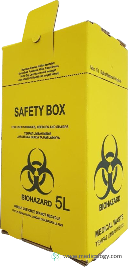 jual PROMO Tempat Sampah Medis Safety Box 5 Liter Biohazard Container  5 L