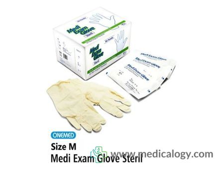 harga Sarung Tangan Medi Exam Glove Sterile OneMed Box isi 50 Pasang - M
