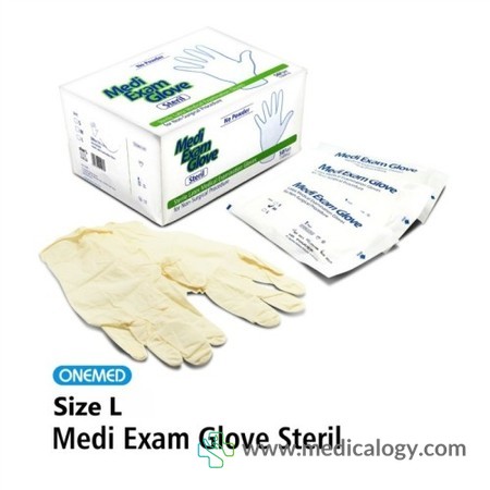 harga Sarung Tangan Medi Exam Glove Sterile OneMed Box isi 50 Pasang Size L