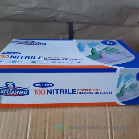 harga Sarung Tangan Nitril Non Powder Safeguard Size S isi 100 Buah