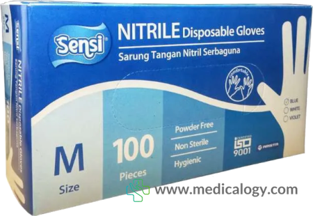 jual Sarung Tangan Nitril Sensi Non Powder per Box isi 100 Size M