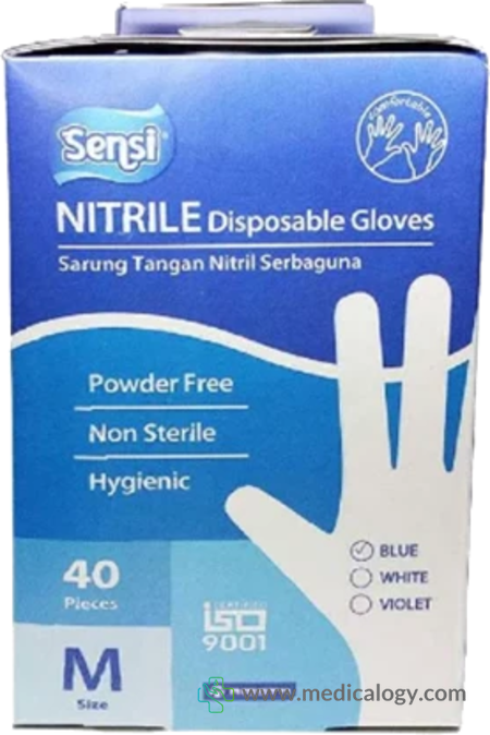 beli Sarung Tangan Nitrile Sensi Gloves Size M isi 40 pcs