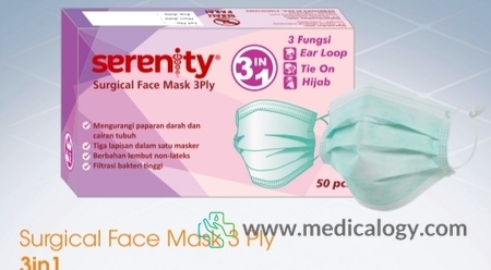 harga SERENITY Surgical Face Mask ( Box Of 25 ) 3 in 1
