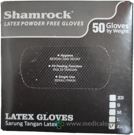 jual Shamrock Sarung Tangan Latex Hitam Isi 25 Pasang