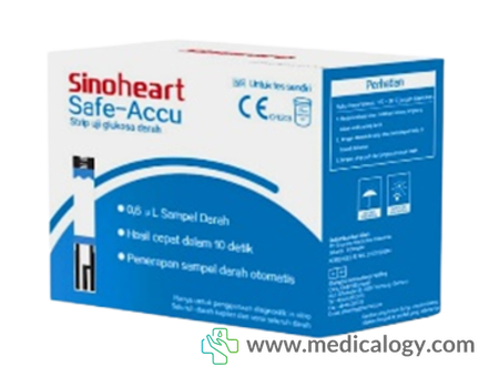 harga Strip Cek Gula Darah Sinoheart Safe Accu Kit isi 50 Pcs Strip