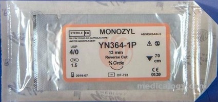 Benang Operasi Monozyl 1 Taper Point 90 cm 1/2 Circle 40 mm