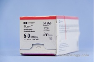 jual Biosyn 6-0 Undyed 45 cm Cosmetic Reverse Cutting 3/8 Circle 11 mm (Kulit)