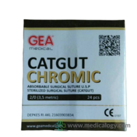 jual Catgut Chromic 2/0 GEA per Box isi 24 Sachet