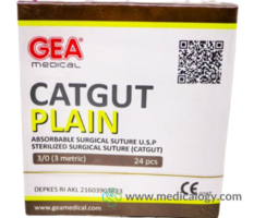 jual Catgut Plain 3 with Needle GEA