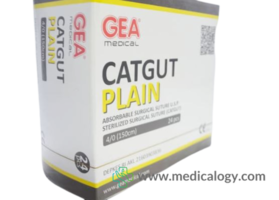 jual Catgut Plain 4 with Needle GEA