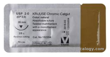 jual Chromic Catgut with Needle USP 1/0 isi 12 pcs