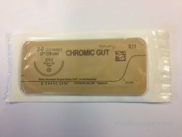 Chromic Gut 2 Taper Point  75 cm 1/2 Circle 40 mm (Fascia/Otot/Uterus)