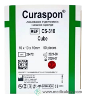 Curaspon Dental Cube Steril Gelatine Sponge 10x10x10mm Per Box isi 50 pcs Cat CS-310