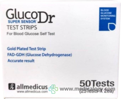 Gluco Dr Super Sensor Strip Alat Cek Gula Darah 50T