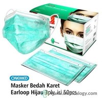 jual Onemed Masker Medis Earloop isi 50 pcs Hijau