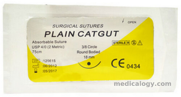 jual Plain Catgut with Needle USP 1/0 isi 12