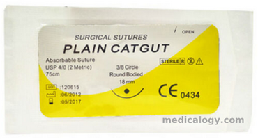 Plain Catgut with Needle USP 1/0 isi 12