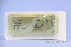 Plain Gut 2-0 Plain 75 cm Taper Point 1/2 Circle 37 mm (Fascia/Otot/Obgyn)