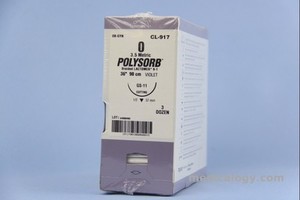 Polysorb 0 Violet 90 cm Reverse Cutting 1/2 Circle 37 mm (Kulit/Subkutan)