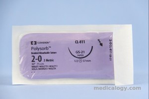 Polysorb 2 - 0 Violet 75 cm Taper Point 1/2 Circle 37 mm (Otot/Fascia)