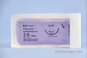 jual Polysorb 2 - 0 Violet 90 cm Taper Point 1/2 Circle 37 mm (Otot/Fascia)