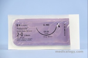 jual Polysorb 2 Violet 90 cm Taper Point 1/2 Circle 48 mm (Fascia/Otot/Uterus)